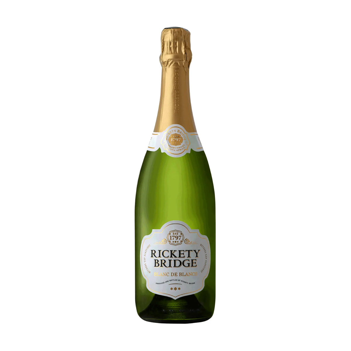 Blanc de Blancs Cap Classique vom Weingut Rickety Bridge, Schaumwein aus der Region Franschhoek, Südafrika