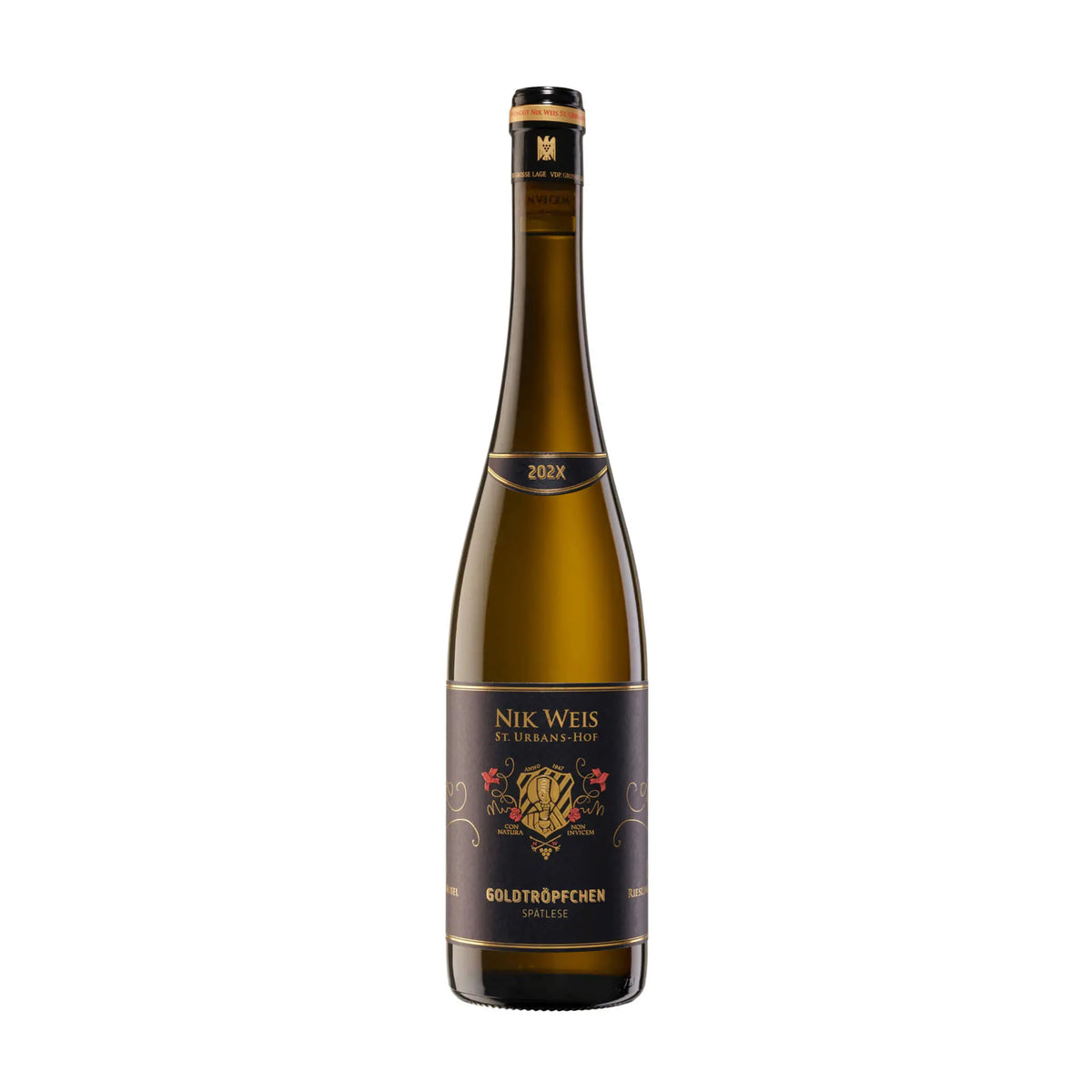 2018 Goldtröpfchen Spätlese vom Weingut Nik Weis St. Urbans-Hof, Weißwein aus der Region Mosel, Deutschland