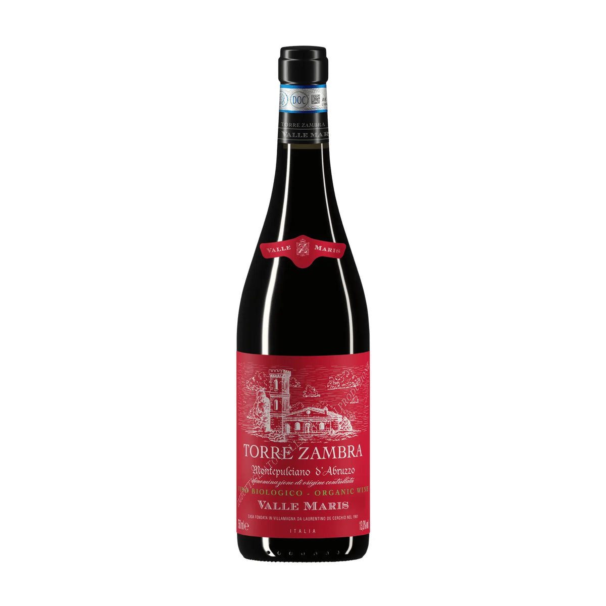 Torre Zambra-"Valle Maris" Montepulciano D'Abruzzo BIO, Rotwein aus der Region Abruzzen, Italien