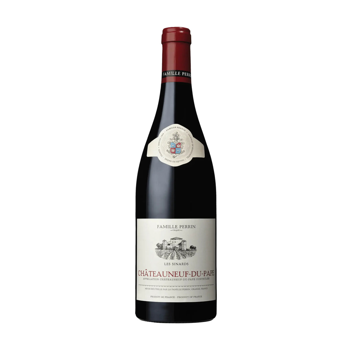 Famille Perrin-Les Sinards Châteauneuf-du-Pape AOC Rouge, Rotwein aus der Region Rhône, Frankreich