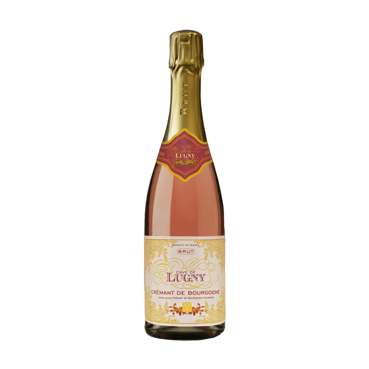 Cave De Lugny-Crémant de Bourgogne Brut Rosé, Schaumwein aus der Region Burgund, Frankreich