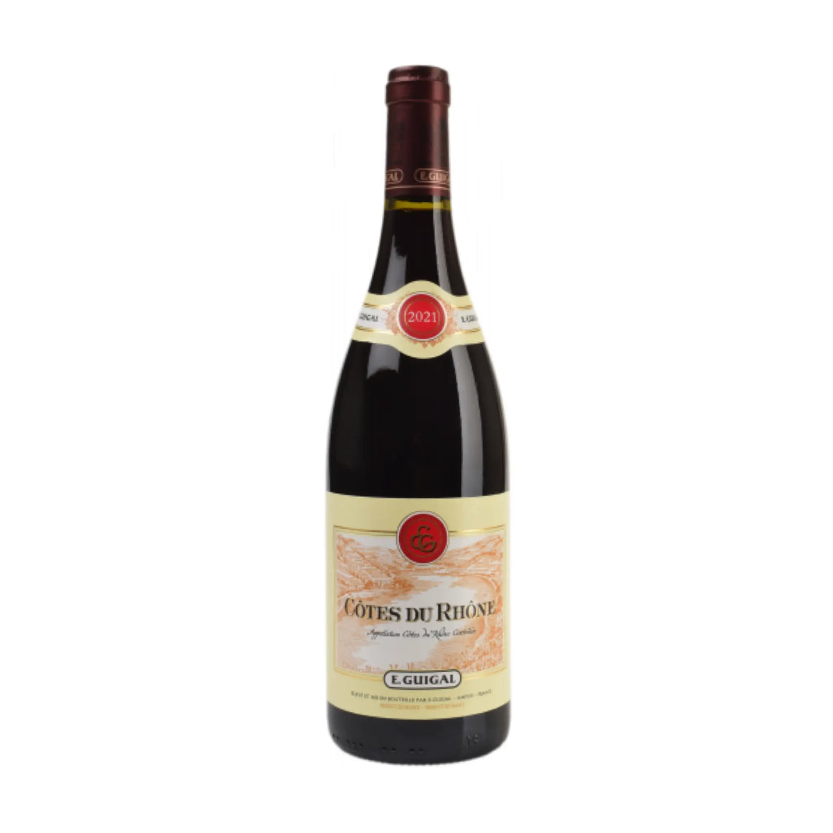 E. Guigal-Rotwein-Syrah, Grenache, Mourvedre-2021 Cotes-du-Rhone AOC-WINECOM